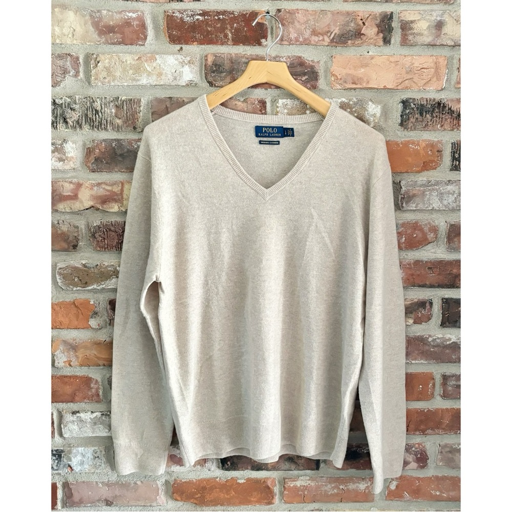 Polo Ralph Lauren Washable Cashmere V Neck Sweater, L